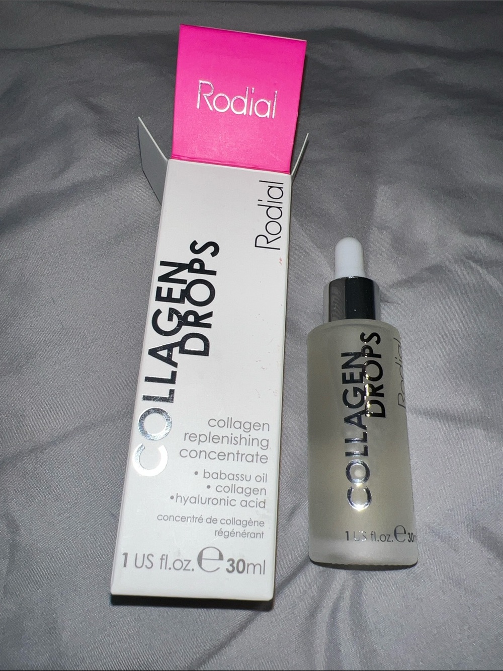 Rodial Collagen Drops Serum – Pink & White Packaging